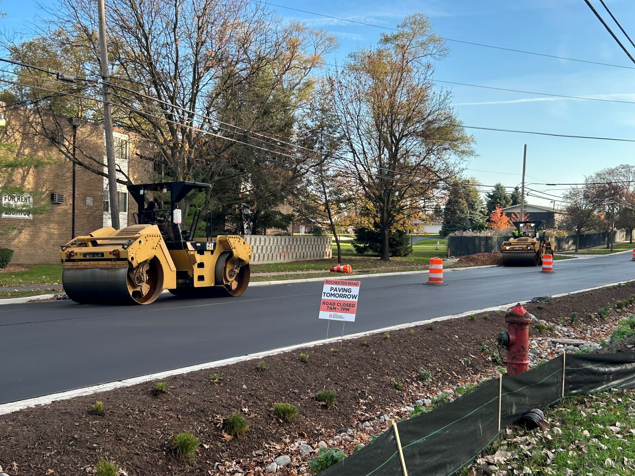 Three new rain gardens were added to Rochester Road in 2023.